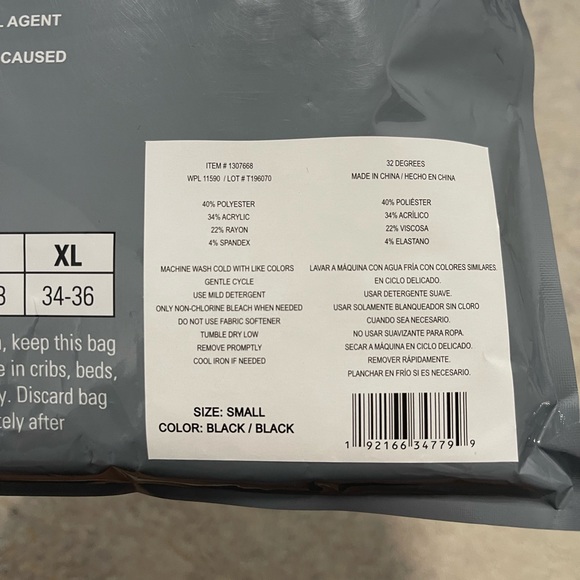 Brand New 2-Pack 32 Degrees HEAT Base Layer Legging Pants In Black - Picture 7 of 11